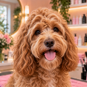 Een kleine pluizige hond